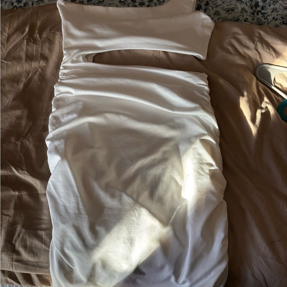 SHEIN White One Shoulder Dress